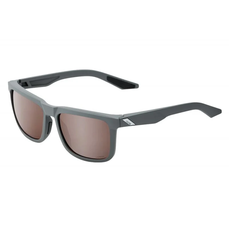100% Blake Sunglasses Soft Tact Cool Grey Hiper Crimson Silver Mirror Lens