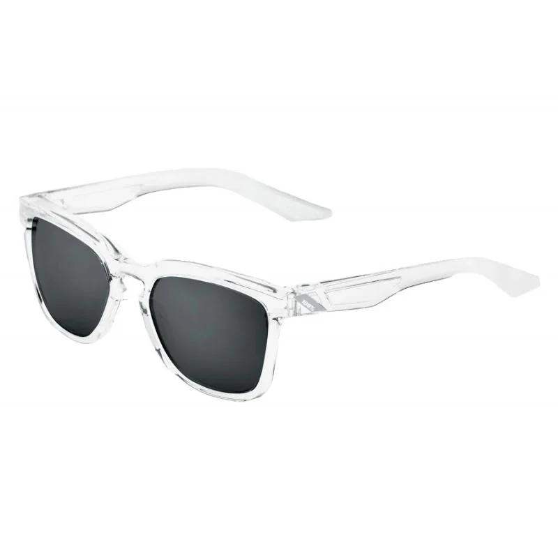 100% Hudson Sunglasses Polished Crystal Haze Black Mirror Lens
