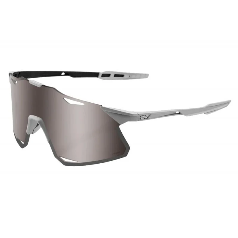 100% Hypercraft Sunglasses Matte stone grey Hiper Silver Mirror Lents