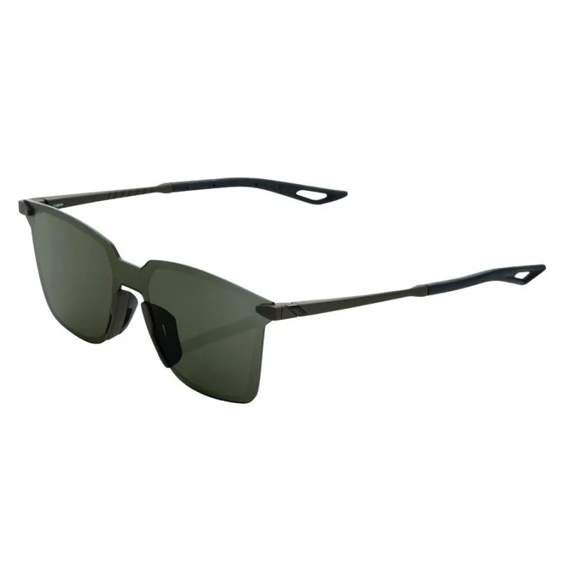 100% Legere Square Sunglasses Soft Tact Army Green Grey Green Lens