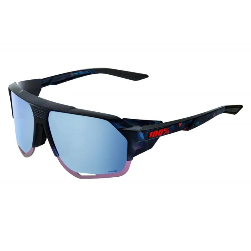 100% Norvik Sunglasses Black Holographic Hiper Blue Multilayer Mirror