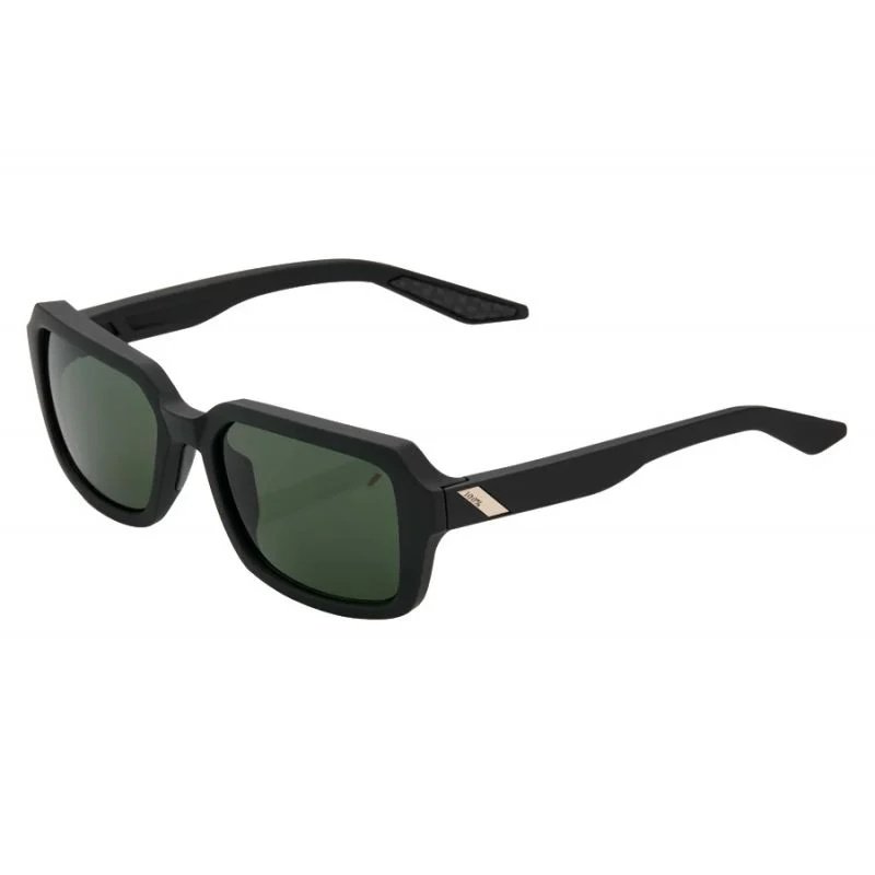 100% Rideley Sunglasses Soft Tact Army Green Black Mirror Lens
