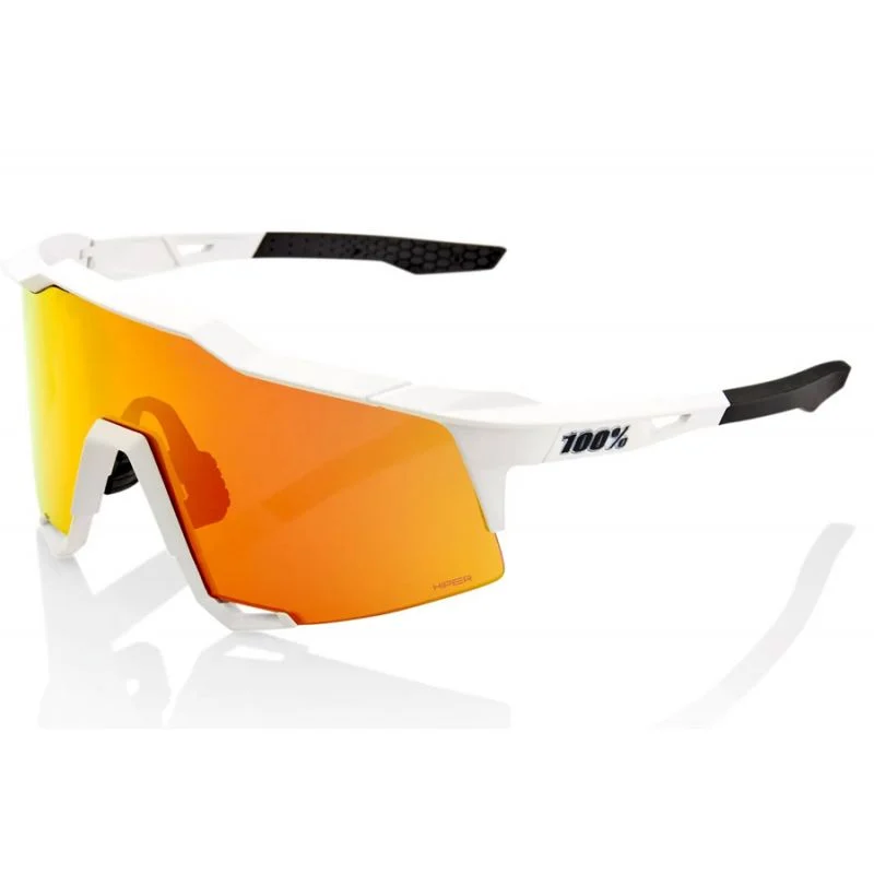100% Speedcraft Soft Tact Off White Glasses - Red Mirror Lens