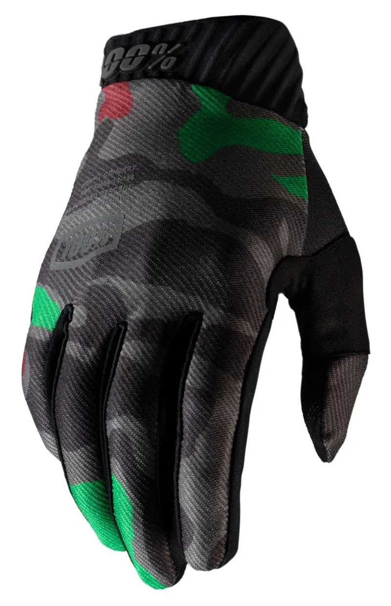100 Percent Ridefit Gloves Black Camo