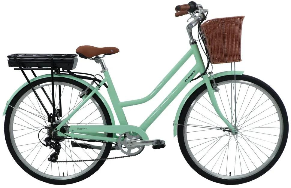 2025 Dawes Elegance Low Step Electric Bike In Mint Green 47cm Frame