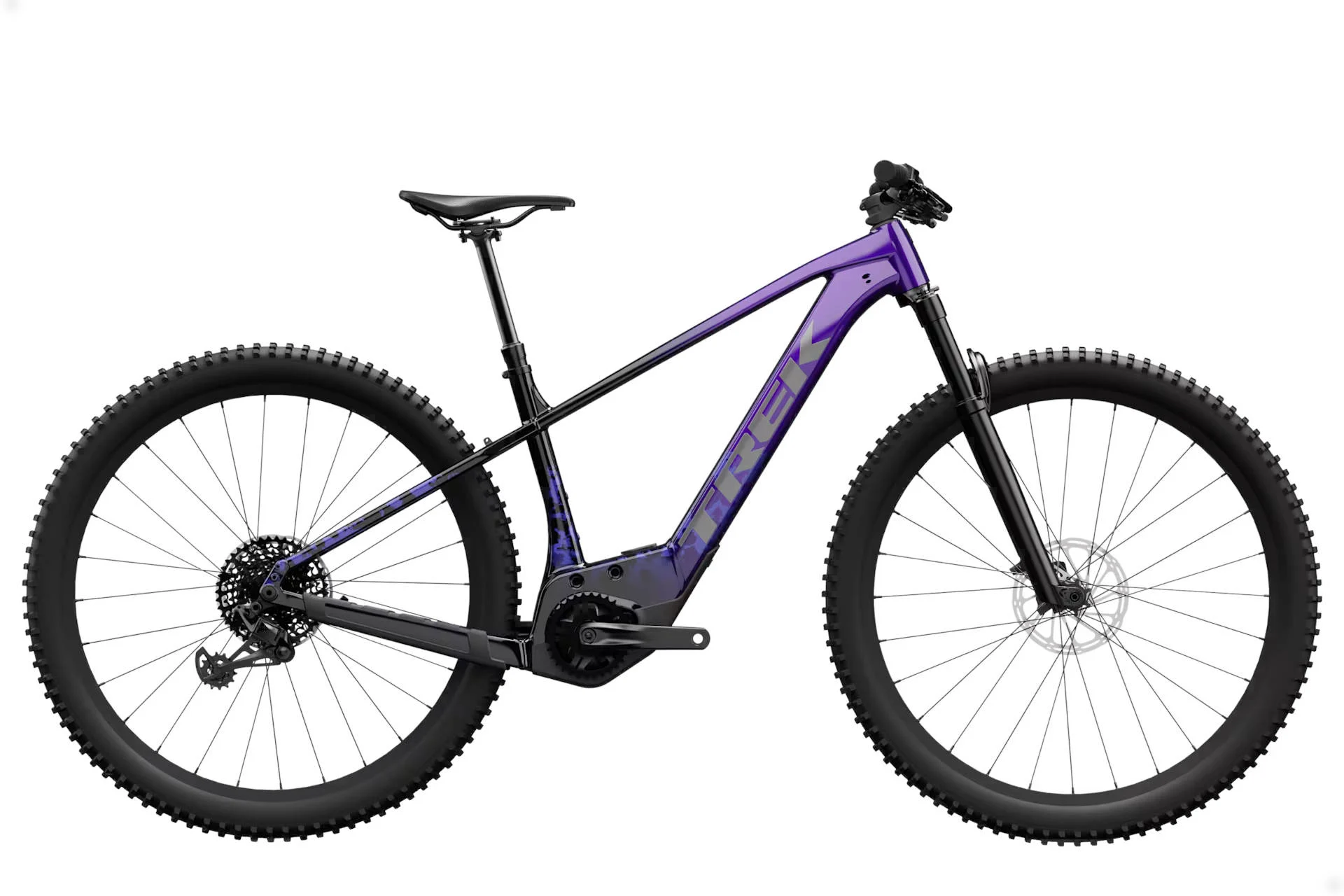 2026 Trek Marlin+ 8 Electric Hardtail Mountain Bike In Purple Flip to Black Fade