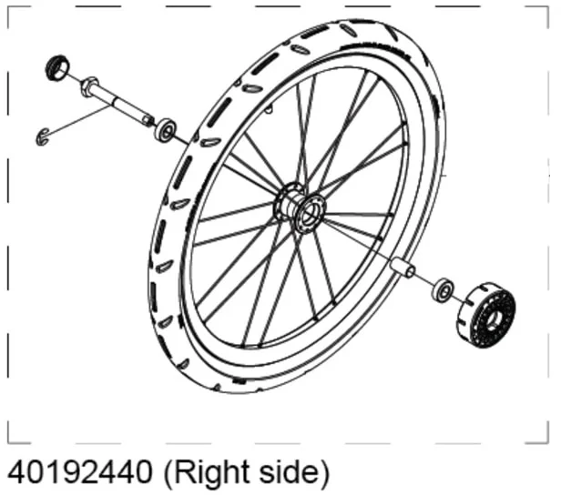 Thule Right Hand Wheel Assembly for Cross and Lite 17-X