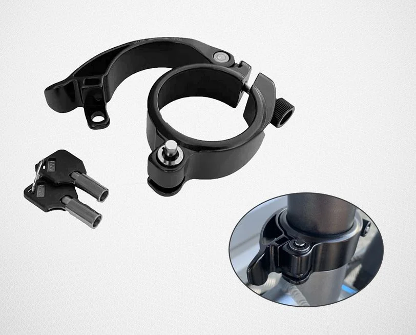 UTO Anti-Theft QR Quick Release Seatpost Clamp For 16 Inch UTO And Eovolt Electric Folding Bikes In Black